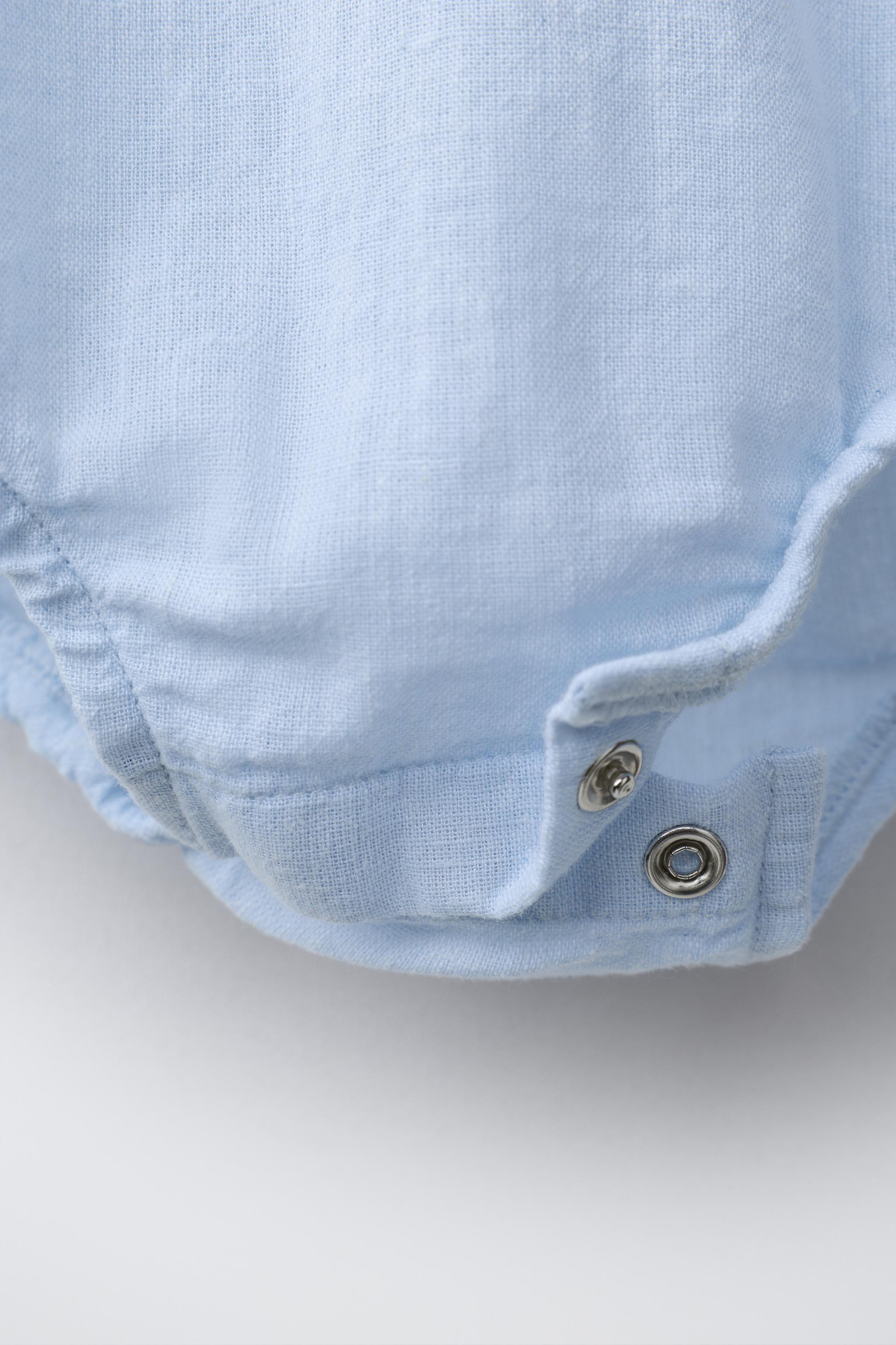 COTTON AND LINEN BLEND BODYSUIT